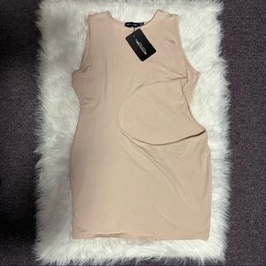 Pretty Little Thing NWT dress bodycon cutout dust pink new night out party